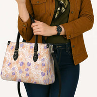 Anthurium Plumeria Lei Pastel Leather Bag Orange Hawaiian Splendid Palaka