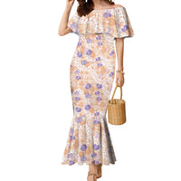 Anthurium Plumeria Lei Pastel Mermaid Dress Orange Hawaiian Splendid Palaka