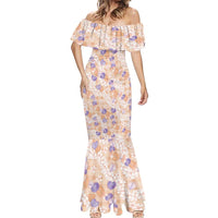 Anthurium Plumeria Lei Pastel Mermaid Dress Orange Hawaiian Splendid Palaka