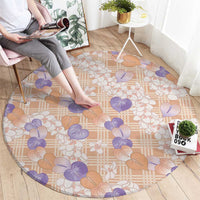 Anthurium Plumeria Lei Pastel Round Carpet Orange Hawaiian Splendid Palaka