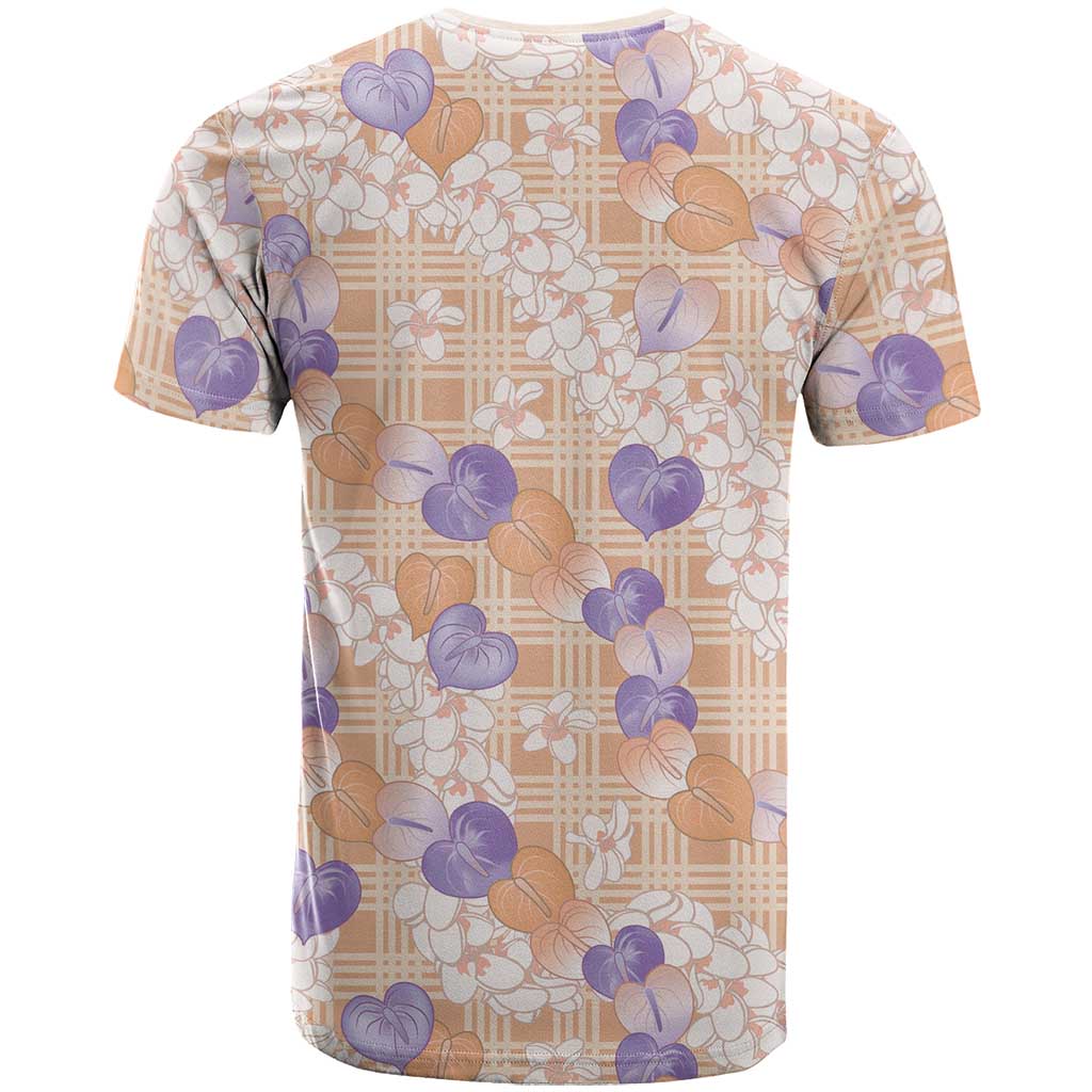 Anthurium Plumeria Lei Pastel T Shirt Orange Hawaiian Splendid Palaka