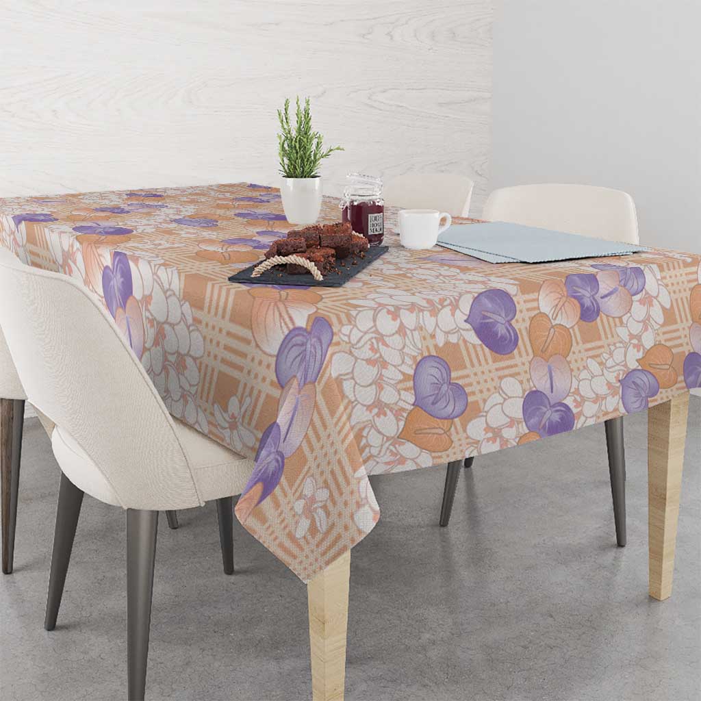Anthurium Plumeria Lei Pastel Tablecloth Orange Hawaiian Splendid Palaka