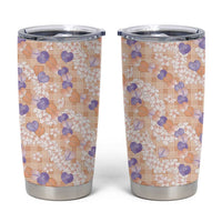 Anthurium Plumeria Lei Pastel Tumbler Cup Orange Hawaiian Splendid Palaka