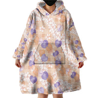 Anthurium Plumeria Lei Pastel Wearable Blanket Hoodie Orange Hawaiian Splendid Palaka LT01 - Polynesian Pride