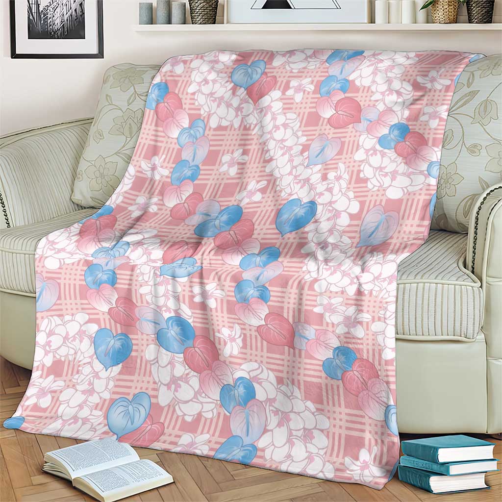 Anthurium Plumeria Lei Pastel Blanket Pink Hawaiian Splendid Palaka