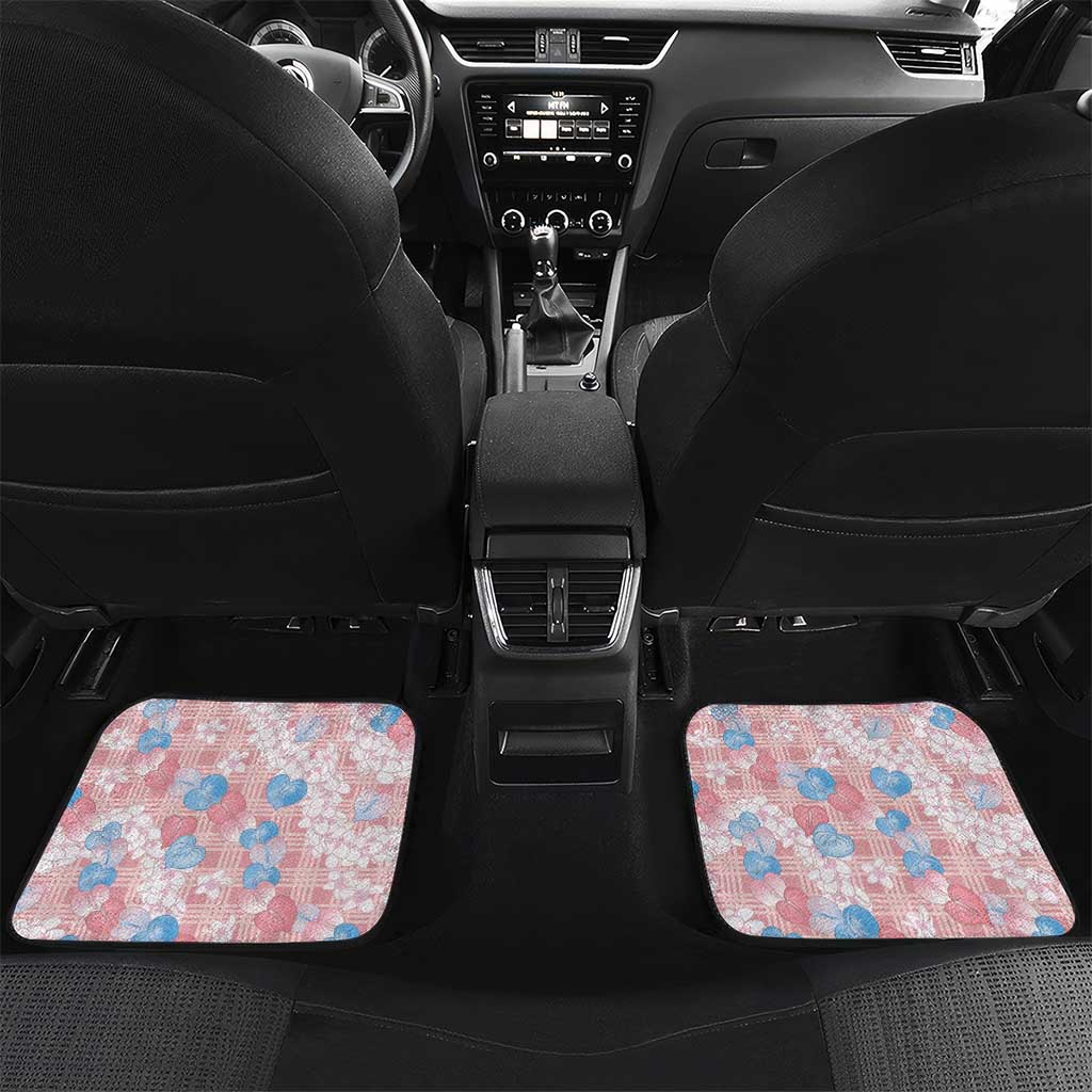 Anthurium Plumeria Lei Pastel Car Mats Pink Hawaiian Splendid Palaka
