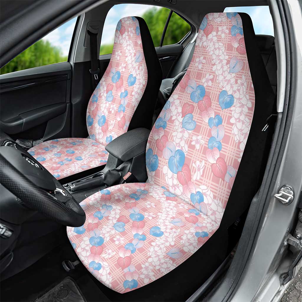 Anthurium Plumeria Lei Pastel Car Seat Cover Pink Hawaiian Splendid Palaka