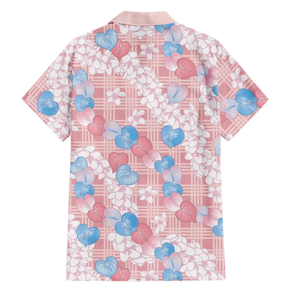 Anthurium Plumeria Lei Pastel Family Matching Long Sleeve Bodycon Dress and Hawaiian Shirt Pink Hawaiian Splendid Palaka LT01 - Polynesian Pride