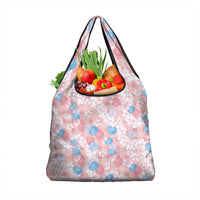 Anthurium Plumeria Lei Pastel Grocery Bag Pink Hawaiian Splendid Palaka