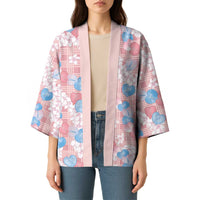 Anthurium Plumeria Lei Pastel Kimono Pink Hawaiian Splendid Palaka