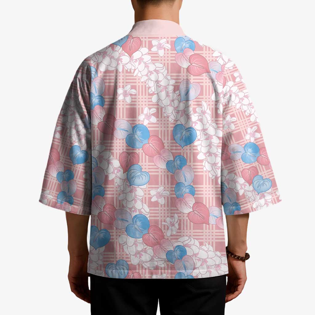 Anthurium Plumeria Lei Pastel Kimono Pink Hawaiian Splendid Palaka