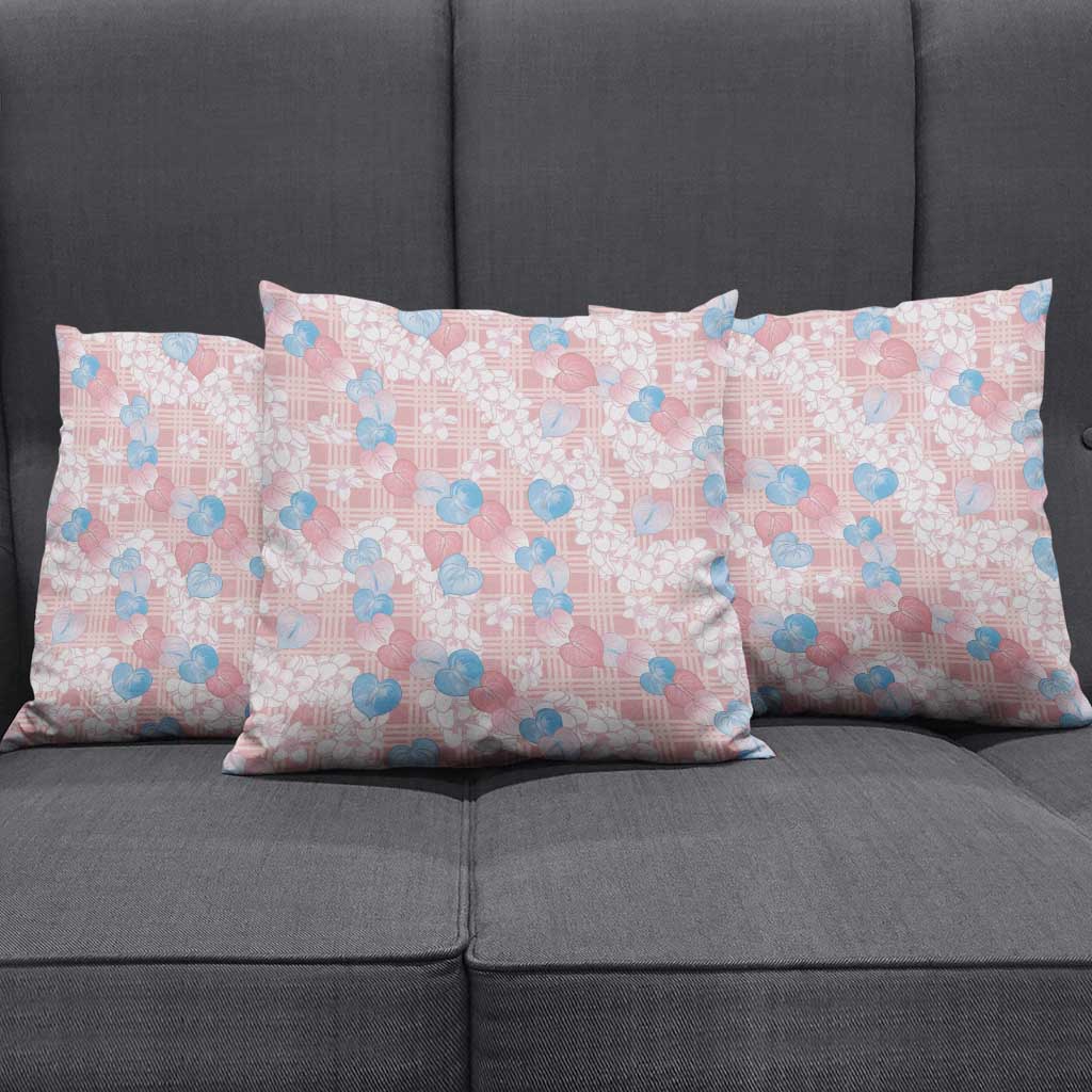 Anthurium Plumeria Lei Pastel Pillow Cover Pink Hawaiian Splendid Palaka