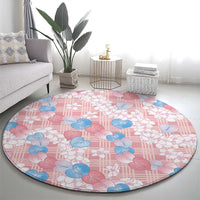 Anthurium Plumeria Lei Pastel Round Carpet Pink Hawaiian Splendid Palaka