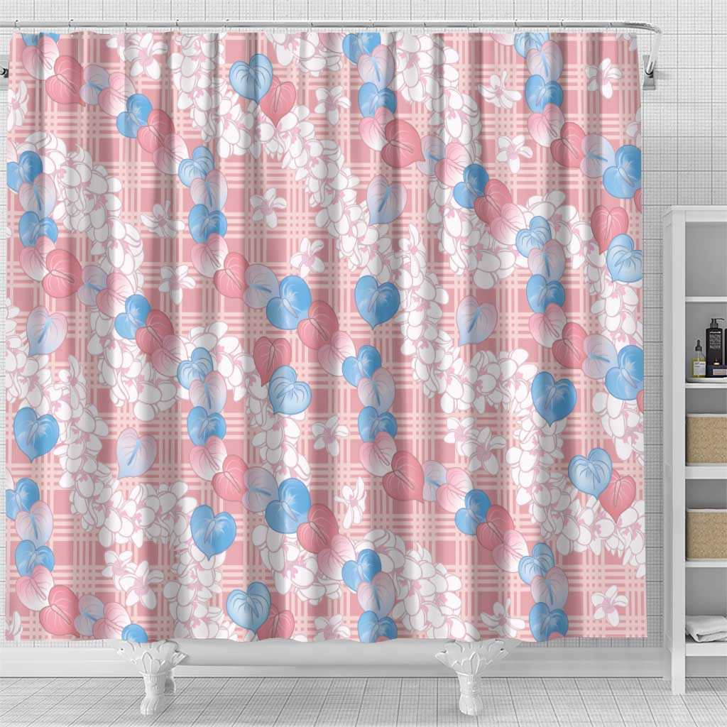 Anthurium Plumeria Lei Pastel Shower Curtain Pink Hawaiian Splendid Palaka
