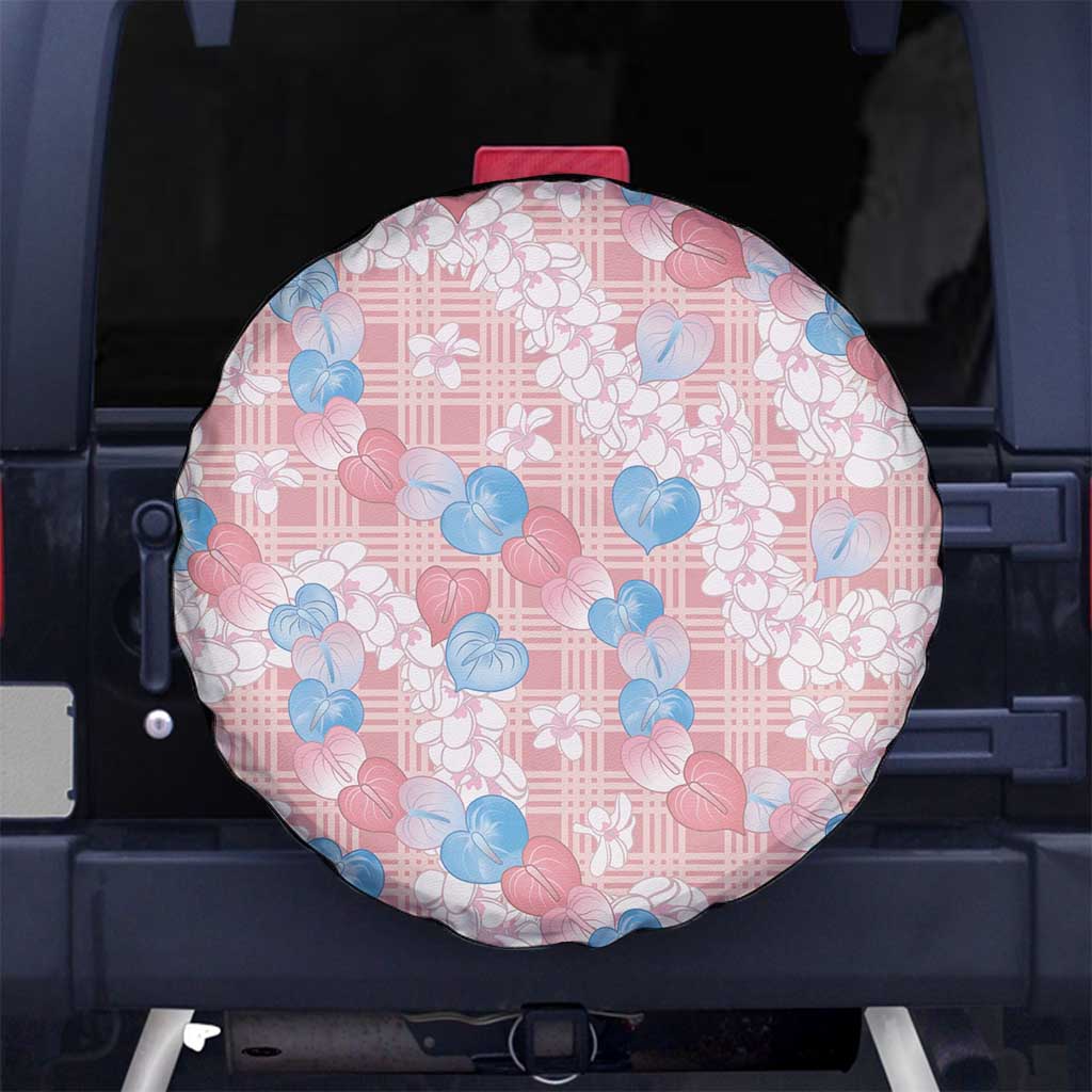 Anthurium Plumeria Lei Pastel Spare Tire Cover Pink Hawaiian Splendid Palaka