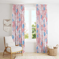 Anthurium Plumeria Lei Pastel Window Curtain Pink Hawaiian Splendid Palaka