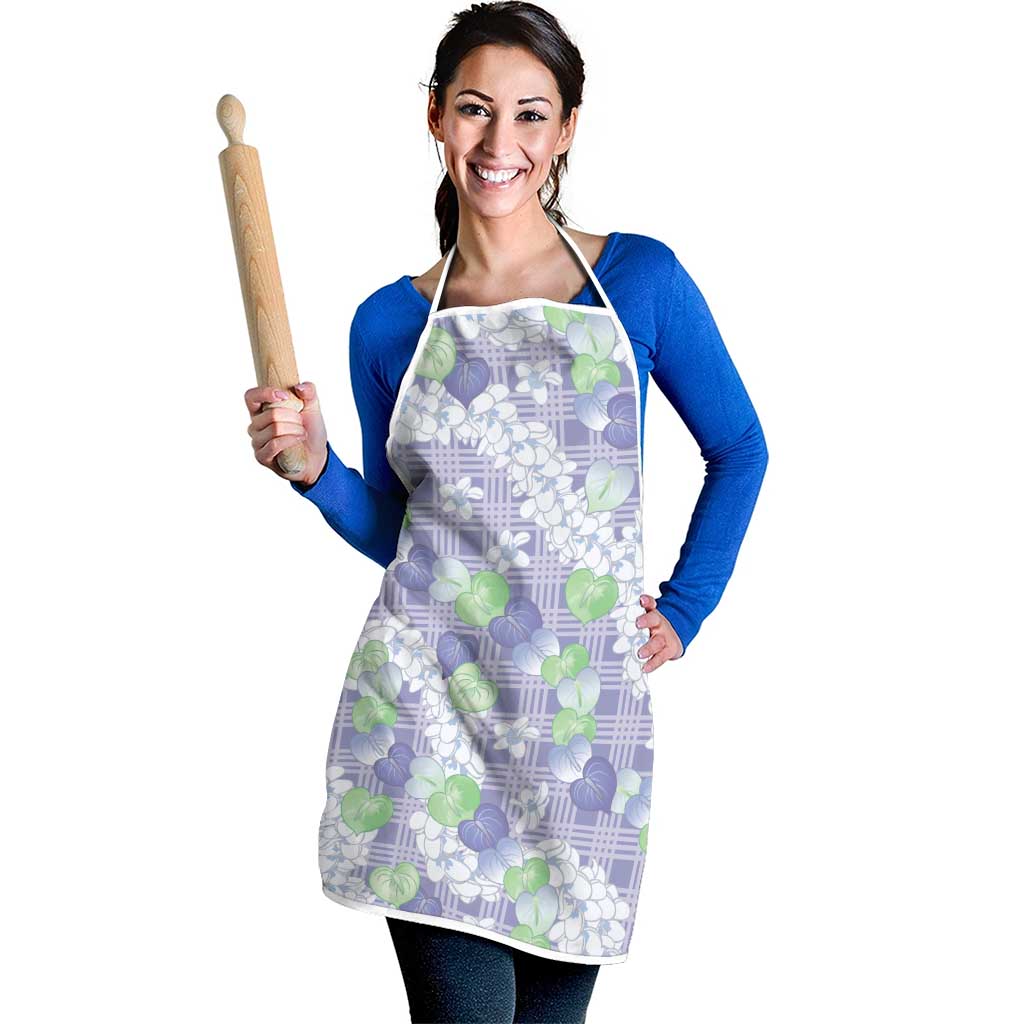 Anthurium Plumeria Lei Pastel Apron Purple Hawaiian Splendid Palaka