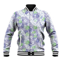 Anthurium Plumeria Lei Pastel Baseball Jacket Purple Hawaiian Splendid Palaka