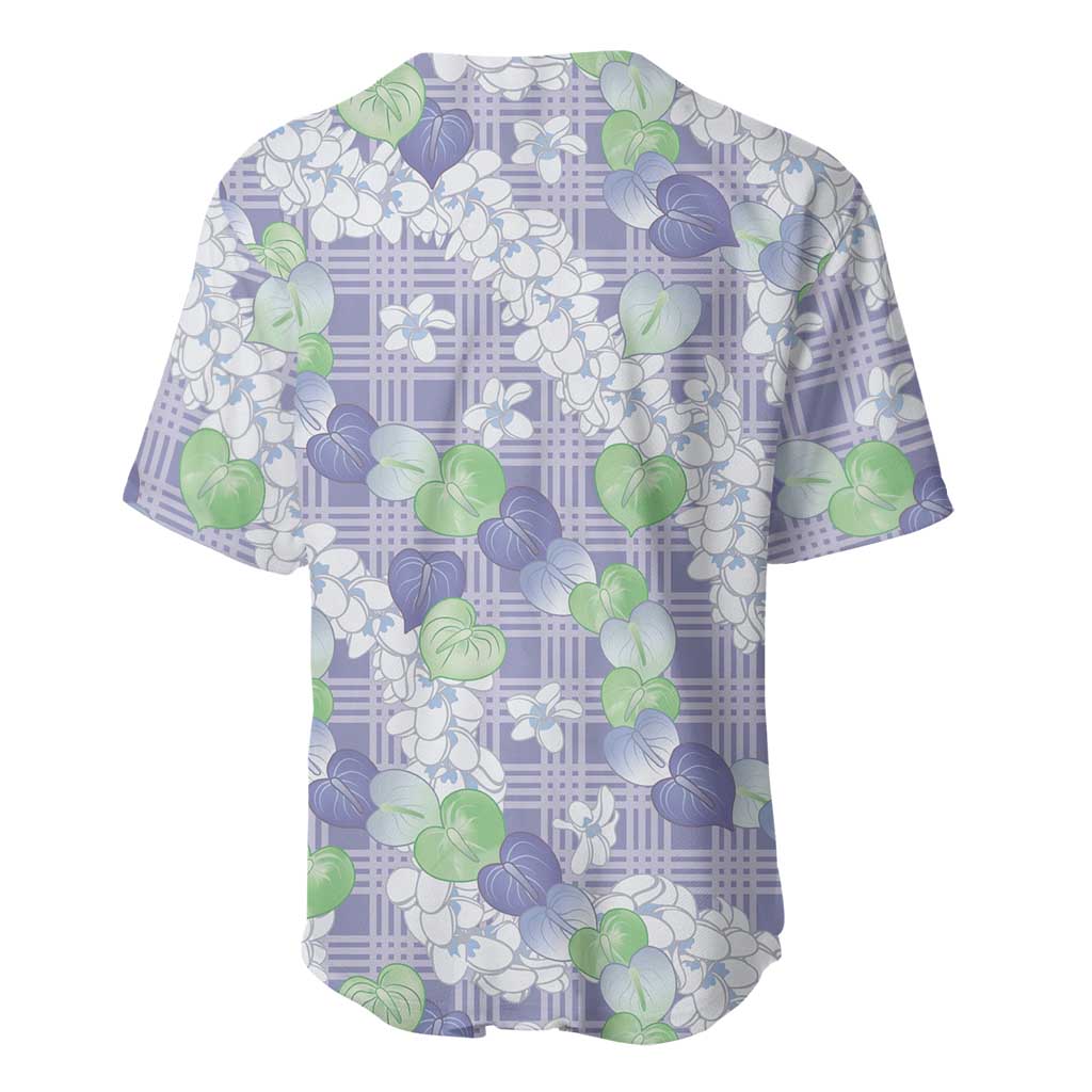 Anthurium Plumeria Lei Pastel Baseball Jersey Purple Hawaiian Splendid Palaka