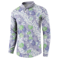 Anthurium Plumeria Lei Pastel Button Sweatshirt Purple Hawaiian Splendid Palaka
