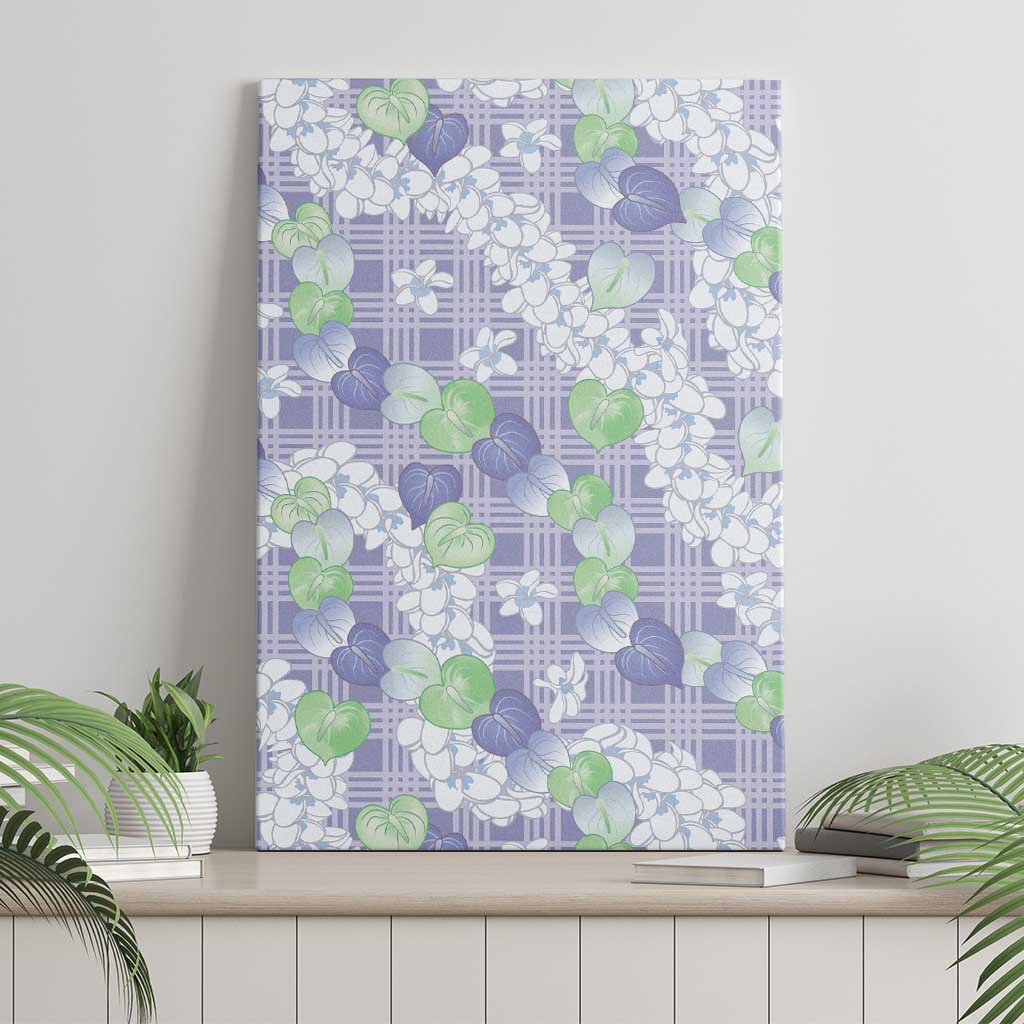 Anthurium Plumeria Lei Pastel Canvas Wall Art Purple Hawaiian Splendid Palaka