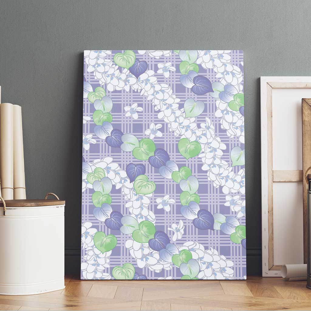 Anthurium Plumeria Lei Pastel Canvas Wall Art Purple Hawaiian Splendid Palaka