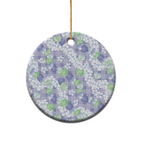 Anthurium Plumeria Lei Pastel Ceramic Ornament Purple Hawaiian Splendid Palaka LT01 - Polynesian Pride