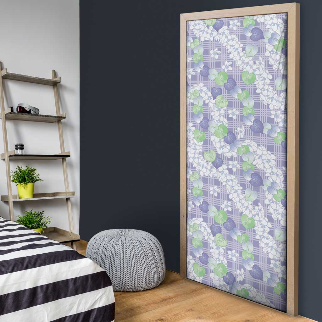 Anthurium Plumeria Lei Pastel Door Cover Purple Hawaiian Splendid Palaka