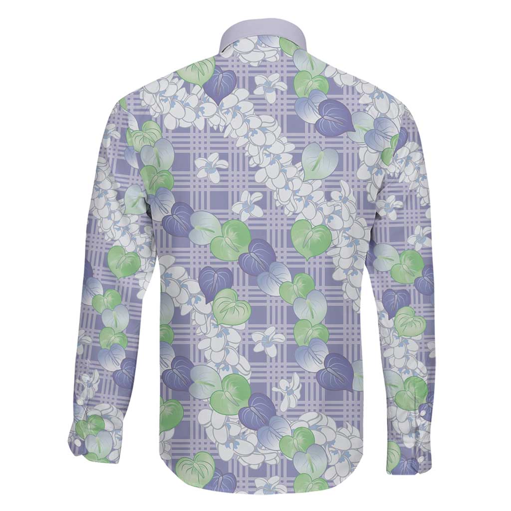 Anthurium Plumeria Lei Pastel Family Matching Short Sleeve Bodycon Dress and Hawaiian Shirt Purple Hawaiian Splendid Palaka LT01 - Polynesian Pride