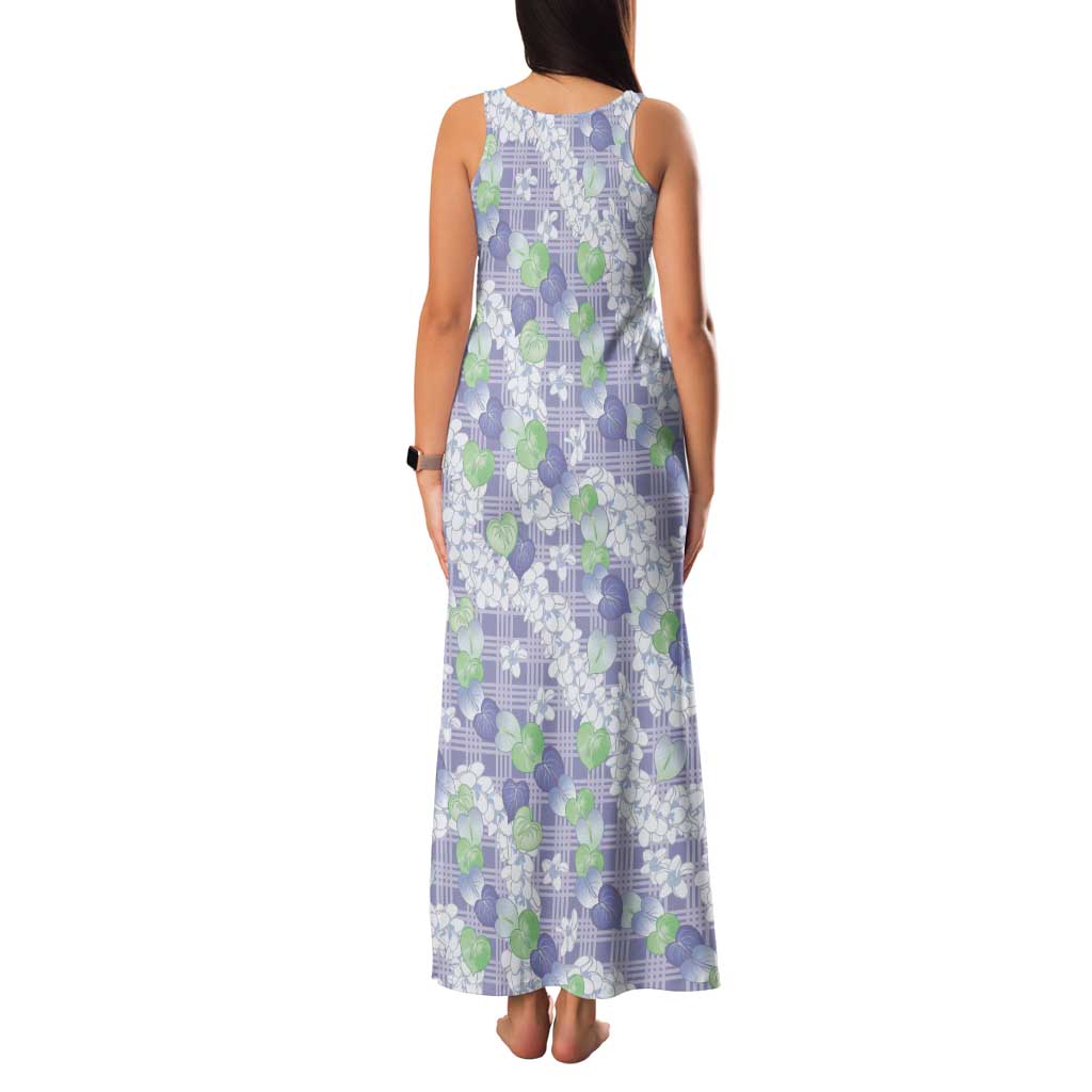 Anthurium Plumeria Lei Pastel Family Matching Tank Maxi Dress and Hawaiian Shirt Purple Hawaiian Splendid Palaka LT01 - Polynesian Pride