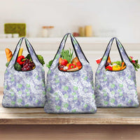 Anthurium Plumeria Lei Pastel Grocery Bag Purple Hawaiian Splendid Palaka