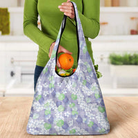 Anthurium Plumeria Lei Pastel Grocery Bag Purple Hawaiian Splendid Palaka