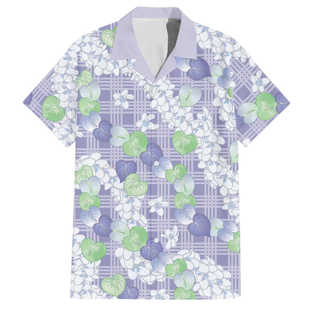 Anthurium Plumeria Lei Pastel Hawaiian Shirt Purple Hawaiian Splendid Palaka