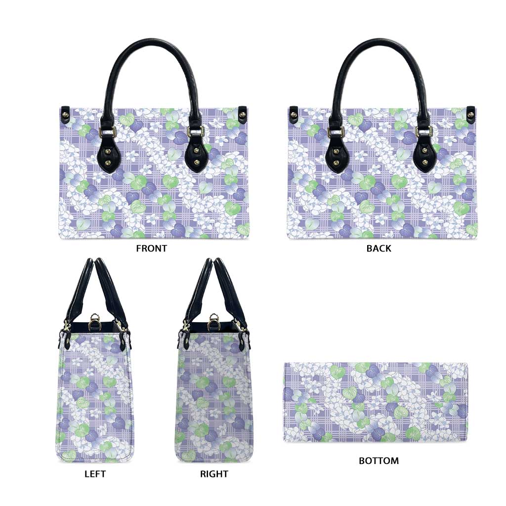 Anthurium Plumeria Lei Pastel Leather Bag Purple Hawaiian Splendid Palaka