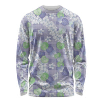 Anthurium Plumeria Lei Pastel Long Sleeve Shirt Purple Hawaiian Splendid Palaka