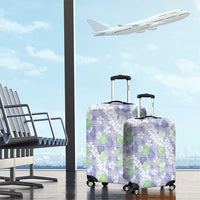 Anthurium Plumeria Lei Pastel Luggage Cover Purple Hawaiian Splendid Palaka