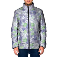 Anthurium Plumeria Lei Pastel Padded Jacket Purple Hawaiian Splendid Palaka