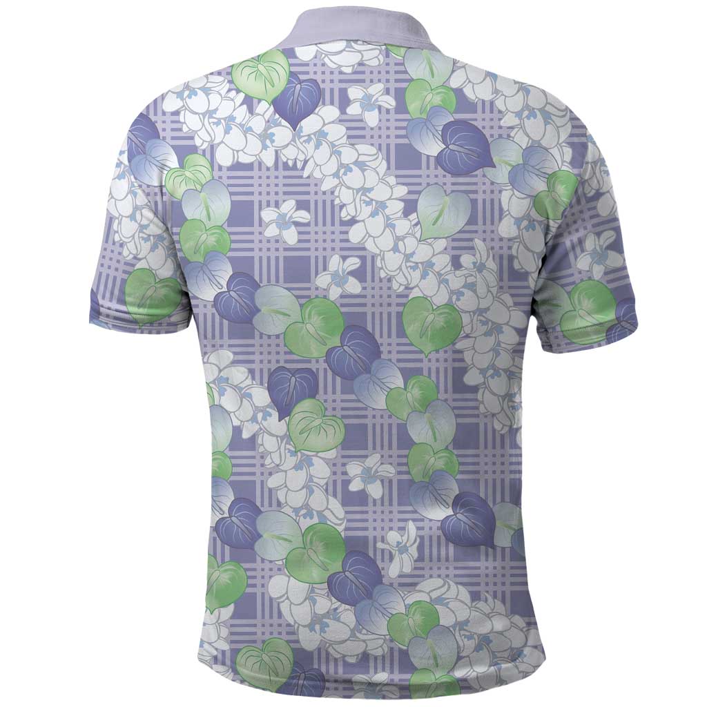 Anthurium Plumeria Lei Pastel Polo Shirt Purple Hawaiian Splendid Palaka