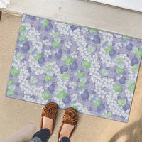Anthurium Plumeria Lei Pastel Rubber Doormat Purple Hawaiian Splendid Palaka