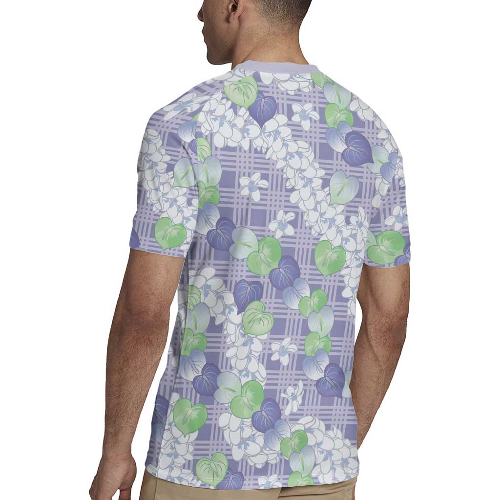 Anthurium Plumeria Lei Pastel Rugby Jersey Purple Hawaiian Splendid Palaka