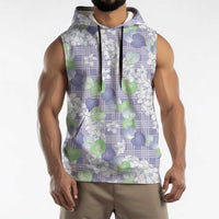 Anthurium Plumeria Lei Pastel Sleeveless Hoodie Purple Hawaiian Splendid Palaka