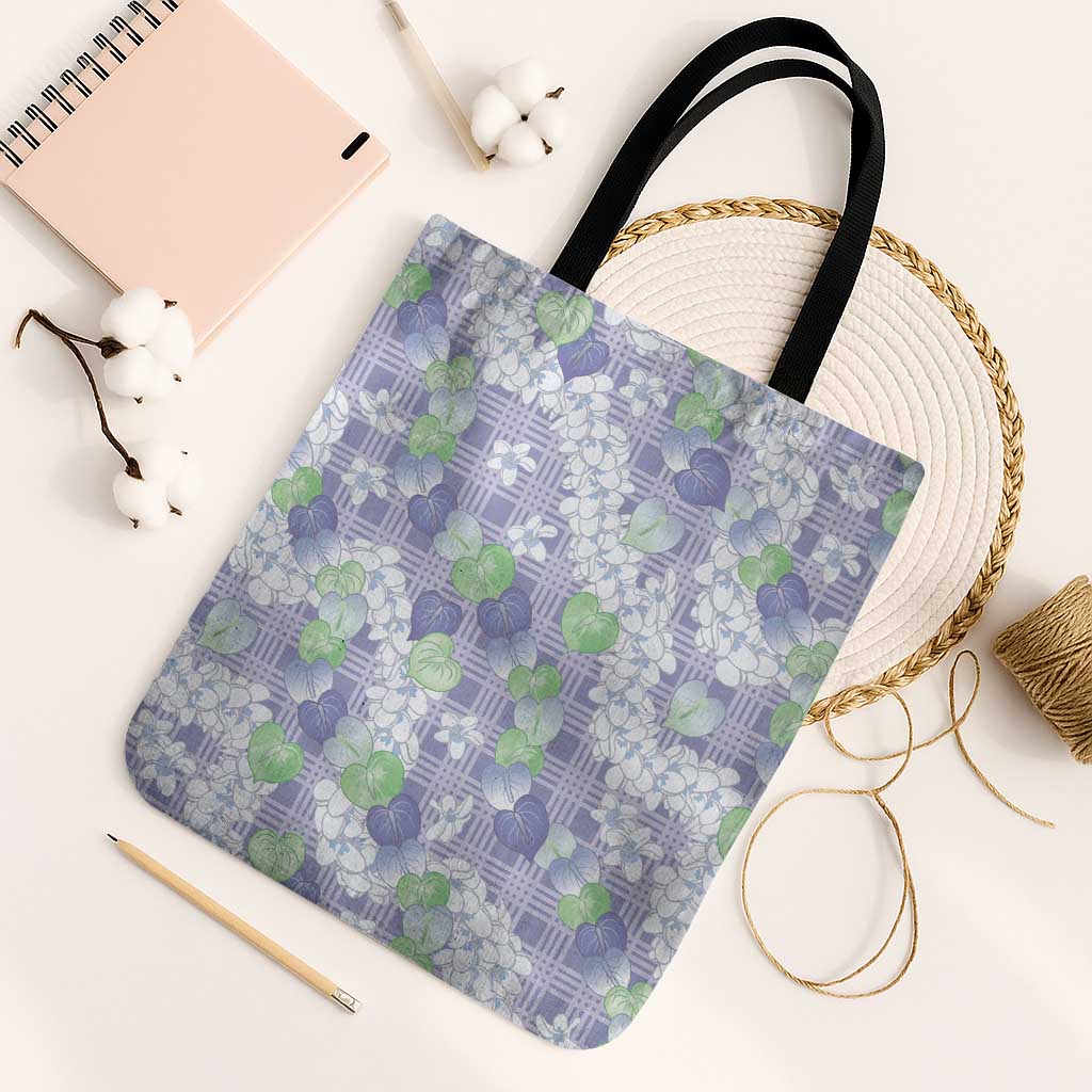 Anthurium Plumeria Lei Pastel Tote Bag Purple Hawaiian Splendid Palaka
