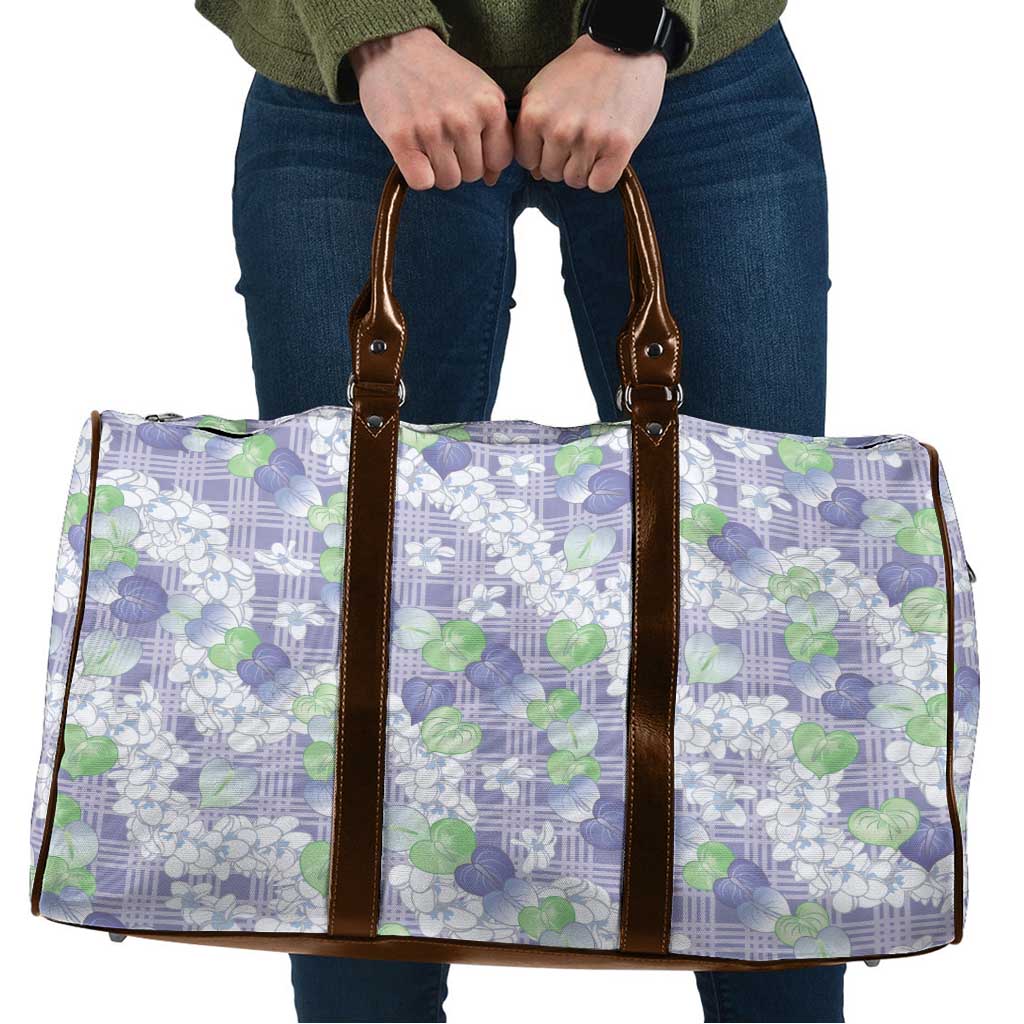 Anthurium Plumeria Lei Pastel Travel Bag Purple Hawaiian Splendid Palaka