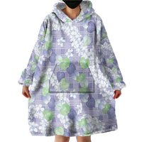 Anthurium Plumeria Lei Pastel Wearable Blanket Hoodie Purple Hawaiian Splendid Palaka