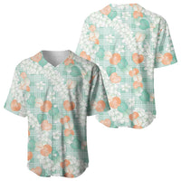 Anthurium Plumeria Lei Pastel Baseball Jersey Teal Hawaiian Splendid Palaka