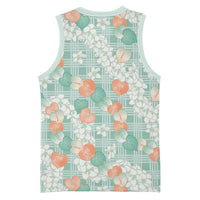 Anthurium Plumeria Lei Pastel Basketball Jersey Teal Hawaiian Splendid Palaka LT01 - Polynesian Pride