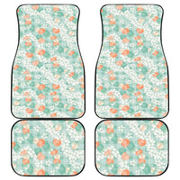Anthurium Plumeria Lei Pastel Car Mats Teal Hawaiian Splendid Palaka