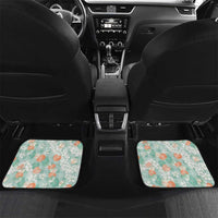 Anthurium Plumeria Lei Pastel Car Mats Teal Hawaiian Splendid Palaka