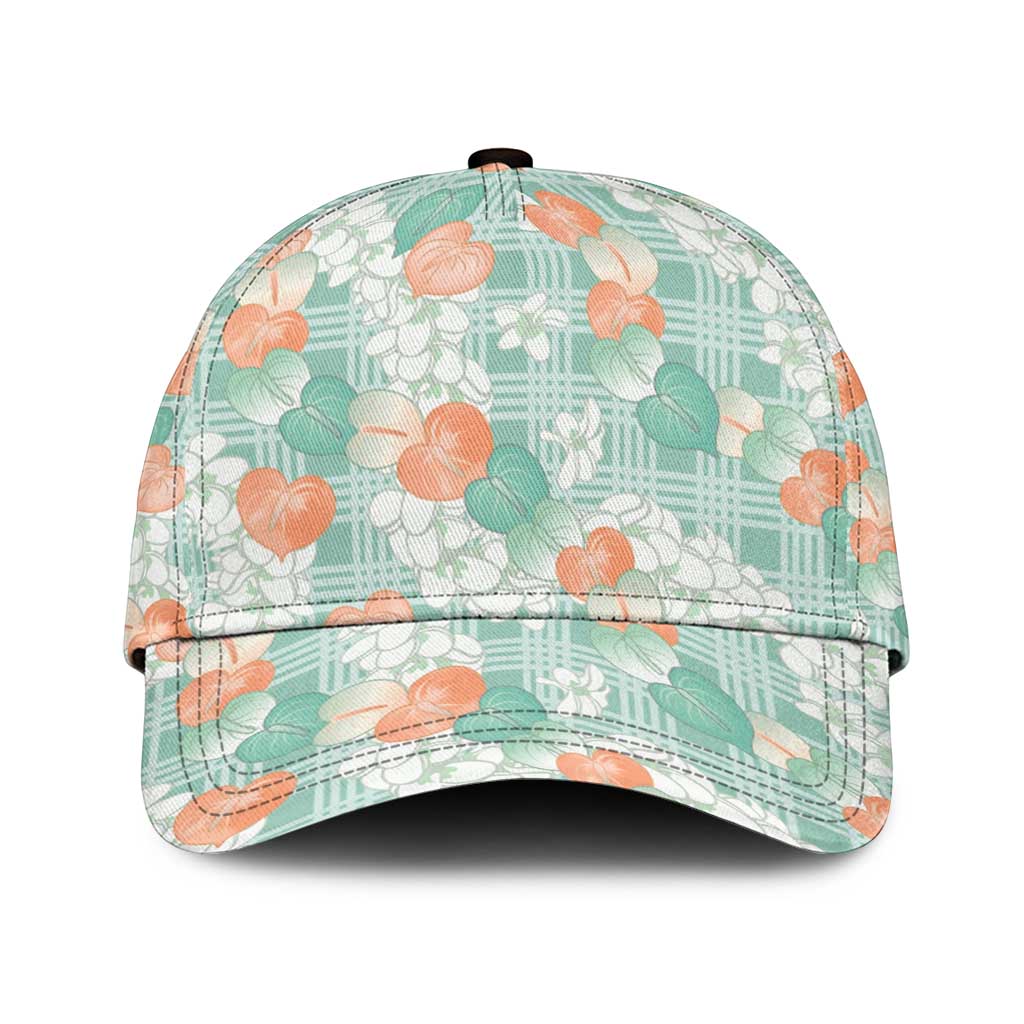 Anthurium Plumeria Lei Pastel Classic Cap Teal Hawaiian Splendid Palaka