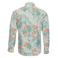 Anthurium Plumeria Lei Pastel Family Matching Short Sleeve Bodycon Dress and Hawaiian Shirt Teal Hawaiian Splendid Palaka LT01 - Polynesian Pride
